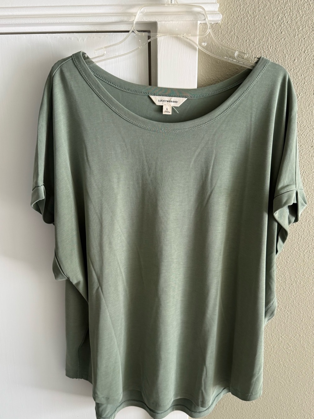 Lucky Brand Sage Green Short Sleeve Relaxed Tee